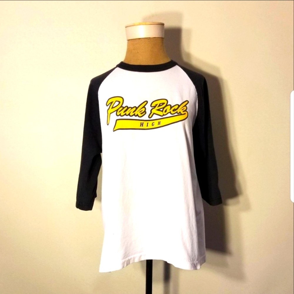 Vintage 1996 Baseball Ringer Tee "Punk Rock High" "Loser 13" Size M.